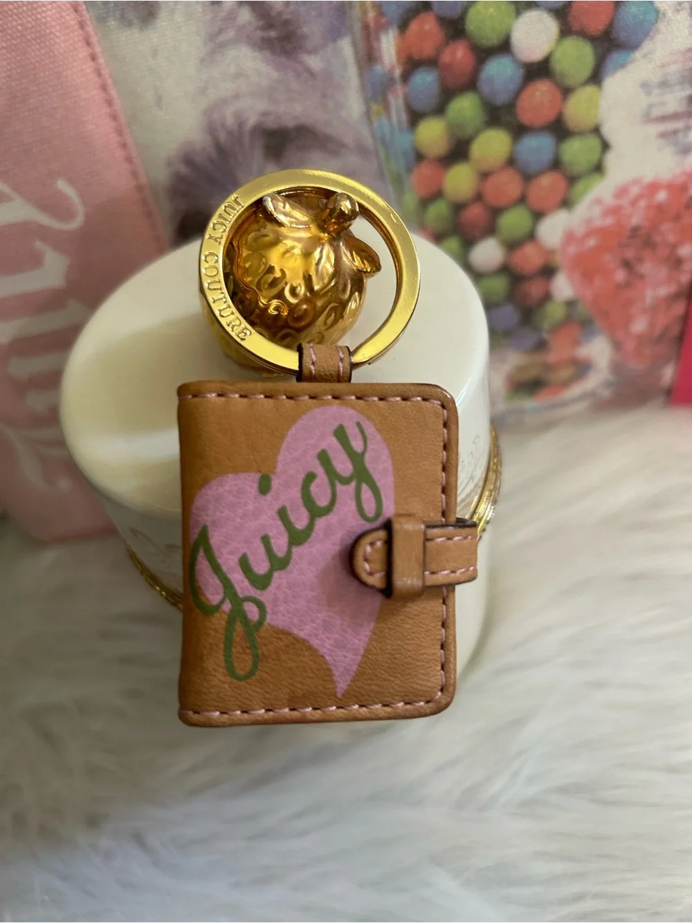 Rare Y2K Vintage Juicy Couture Heart Photo Frame Mini Keychain COUTURE KISSES!!